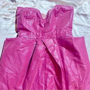 Walter Baker Pink Mini Metallic Strapless Dress